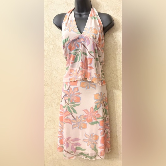 See You Monday Floral Halter Neck Skirt Set - Picture 1 of 6